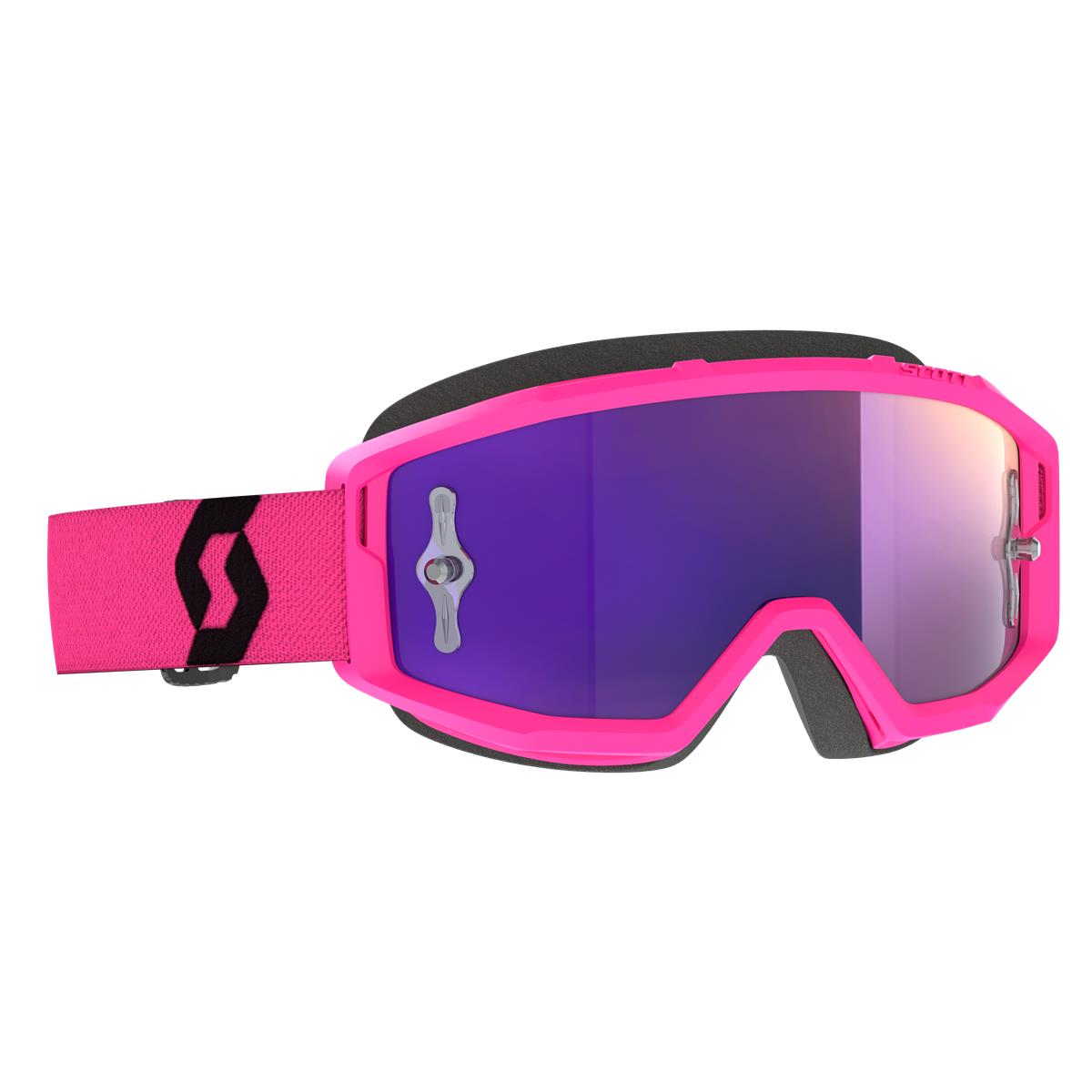 Scott Primal crossglasögon rosa och svart med Purple Chrome Works-lins