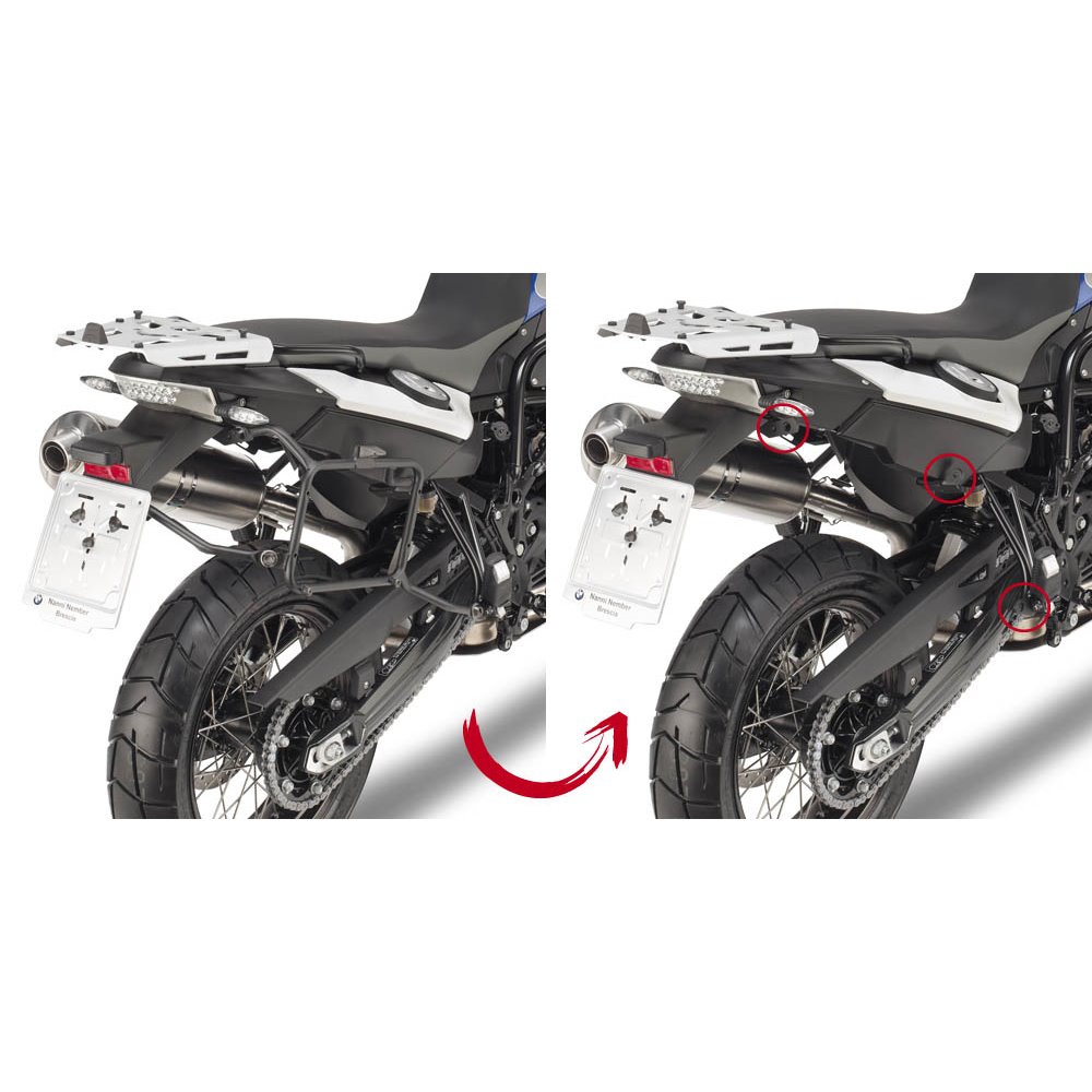 Givi Rapid release tubular  side-case holder for MONOKEY®