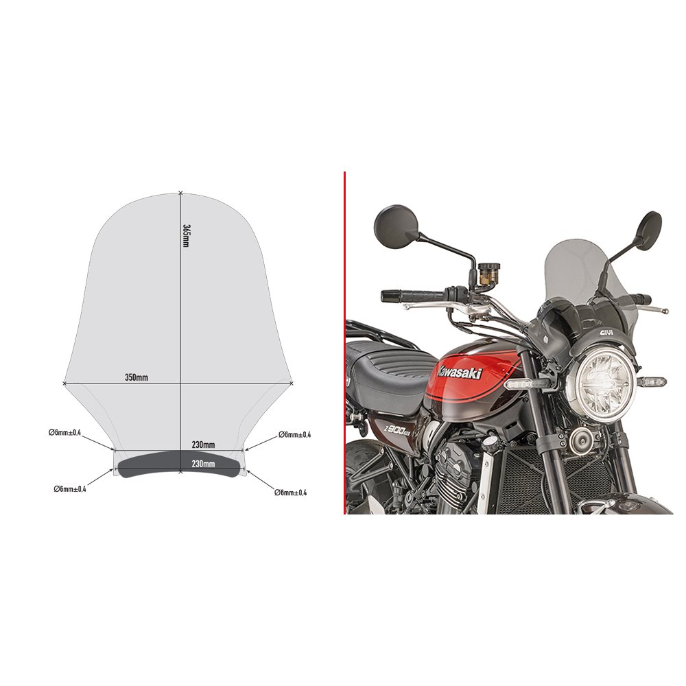 Givi Universal screen, smoked  36,5 x 35 cm