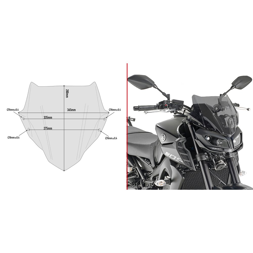 Givi Specific screen, smoked 28 x 36,5 cm MT-09 (17-18)