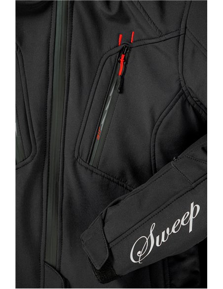 Sweep Flawless dam mc softshell jacka, svart/röd, 32