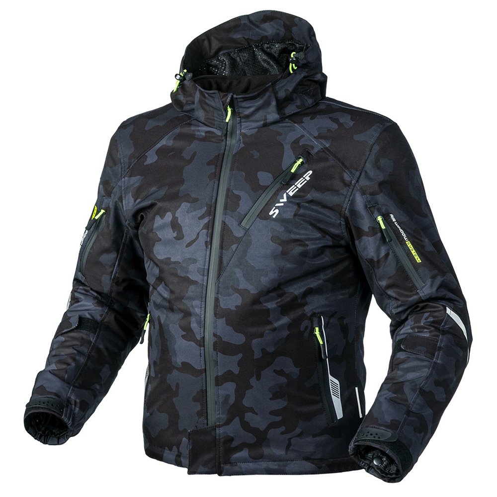 Sweep Breakout vattentät softshell mc jacka, mörkgrå/camo, 2XL