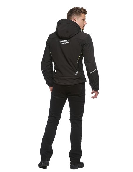 Sweep Breakout vattentät softshell mc jacka, svart/gul, 2XL