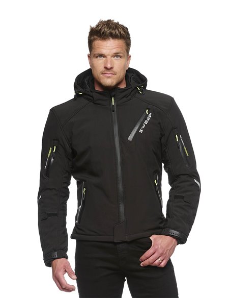 Sweep Breakout vattentät softshell mc jacka, svart/gul, 2XL