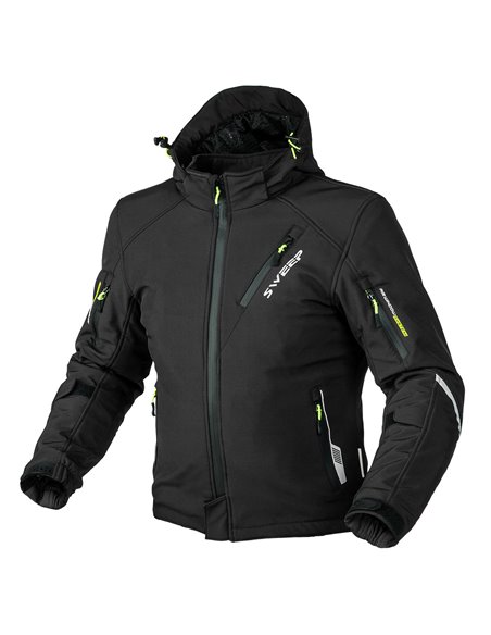 Sweep Breakout vattentät softshell mc jacka, svart/gul, 2XL