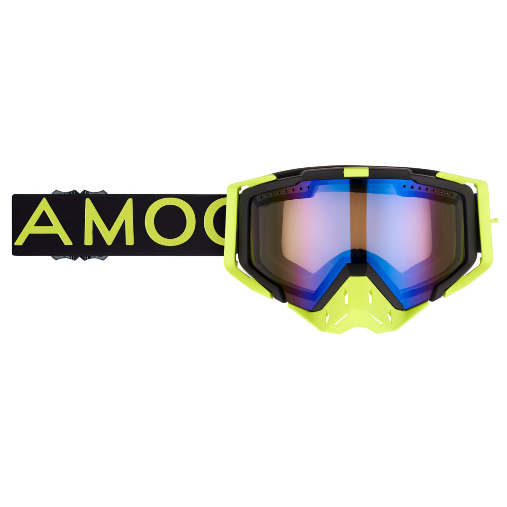 AMOQ Aster Skoterglasögon Svart-HiVis Blue