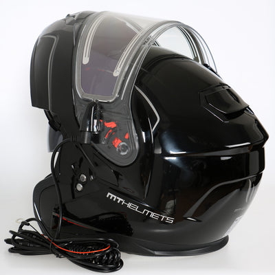 MT Atom Öppningsbar skoterhjälm med Elvisir Svart