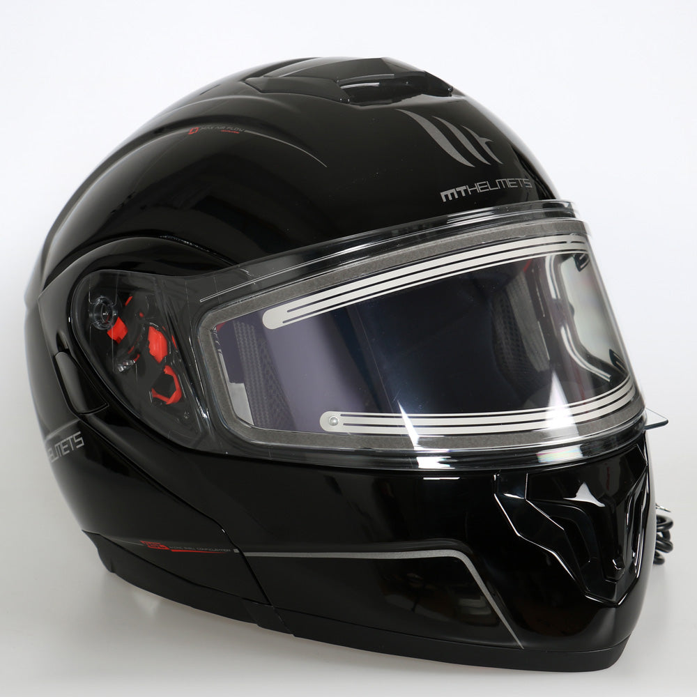 MT Atom Öppningsbar skoterhjälm med Elvisir Svart