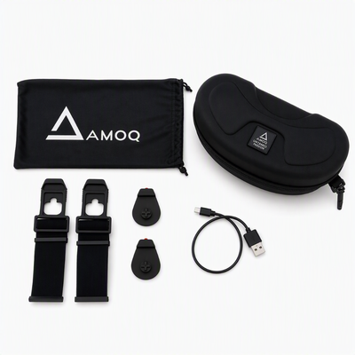 AMOQ Impulse eluppvärmda skoterglasögon med inbyggt batteri och gul lins