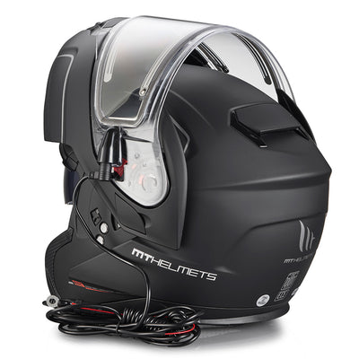 MT Atom Öppningsbar skoterhjälm med Elvisir Mattsvart