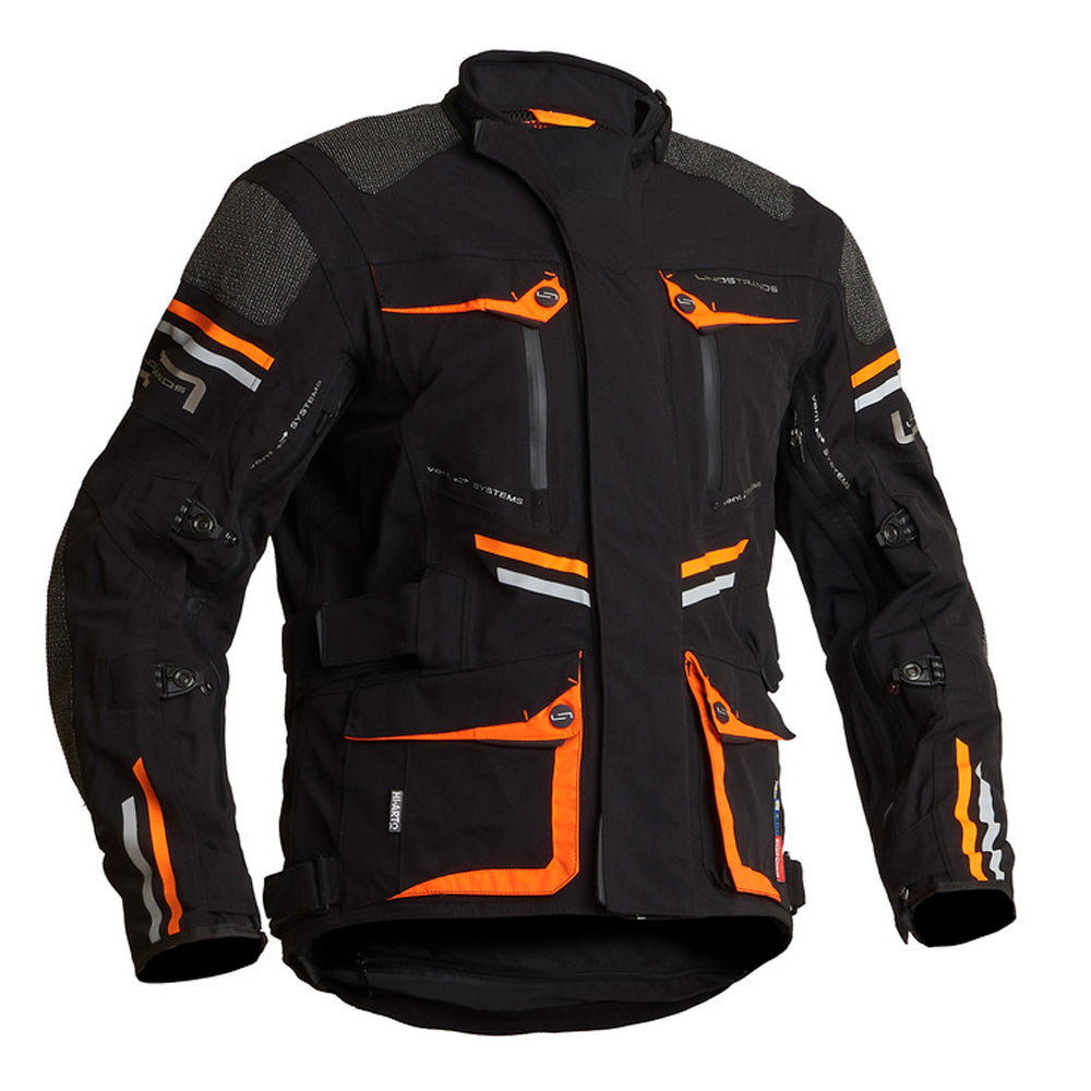 Lindstrands Mc-jacka Sunne Svart/Orange