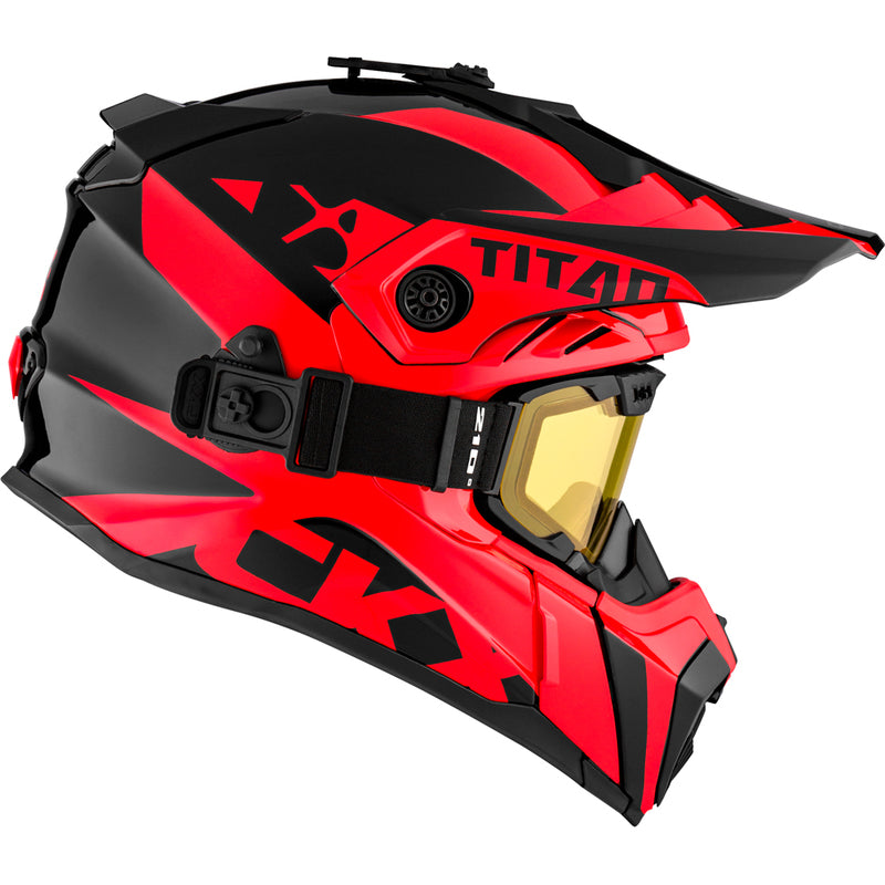 CKX Titan Airflow Skoterhjälm Inkl Goggles Extra Röd