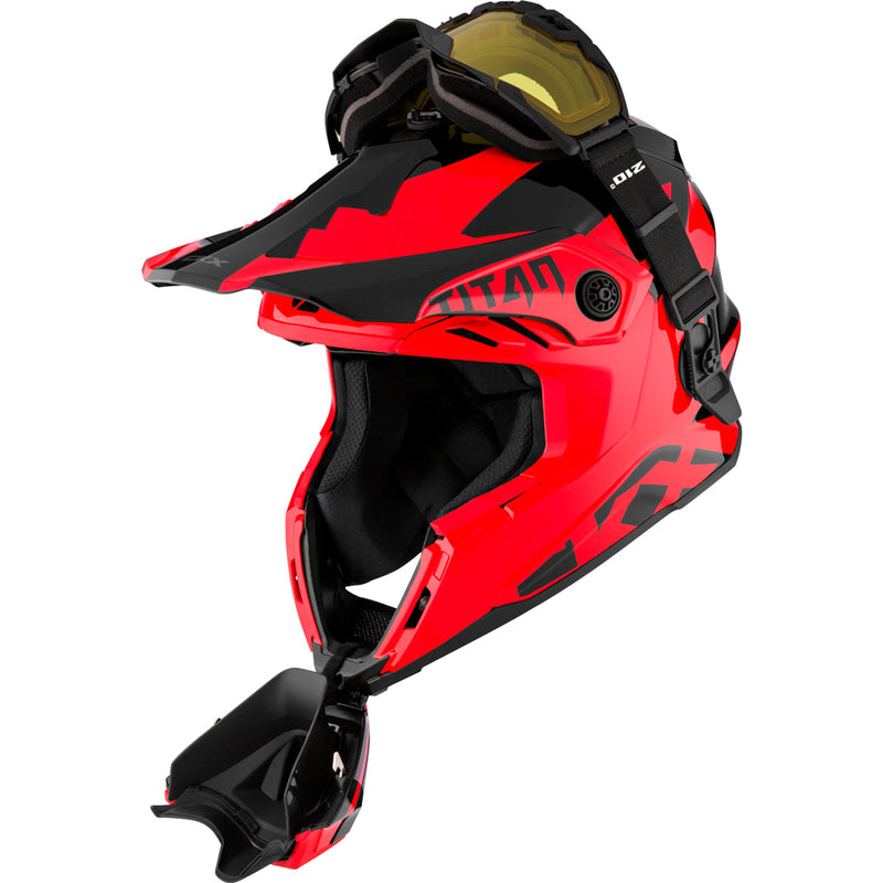 CKX Titan Airflow Skoterhjälm Inkl Goggles Extra Röd