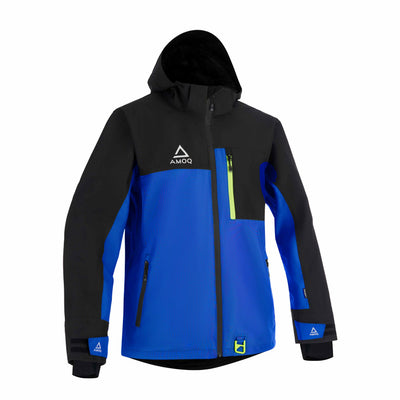 AMOQ Dynamic fodrad skoterjacka i svart, blått och HiVis gult