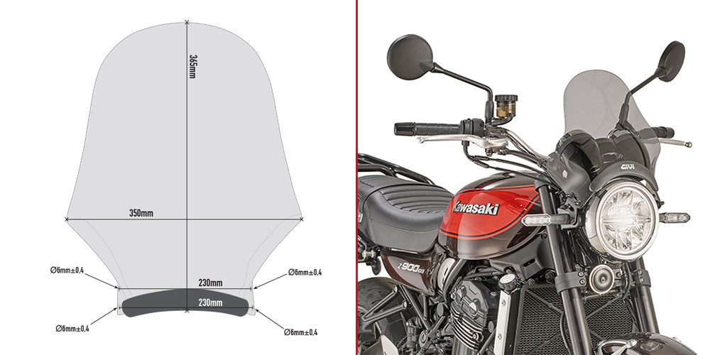 Givi Universal screen, smoked  36,5 x 35 cm