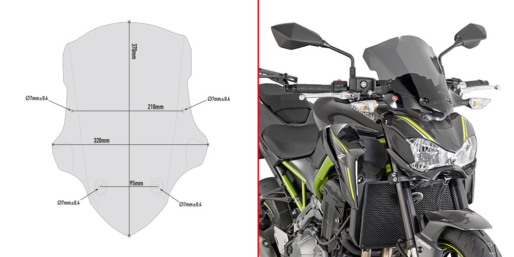 Givi Specific screen, smoked  KAW. Z900 '17