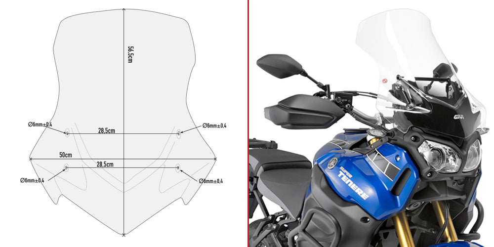 Givi Specific screen, transp. 56,5 x 50 cm (H x W) XT1200ZE Super Tenerè (14)