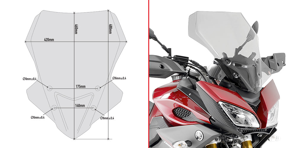 Givi Specific screen, transparent 48 x 42 cm (h x w) MT-09 Tracer (15)