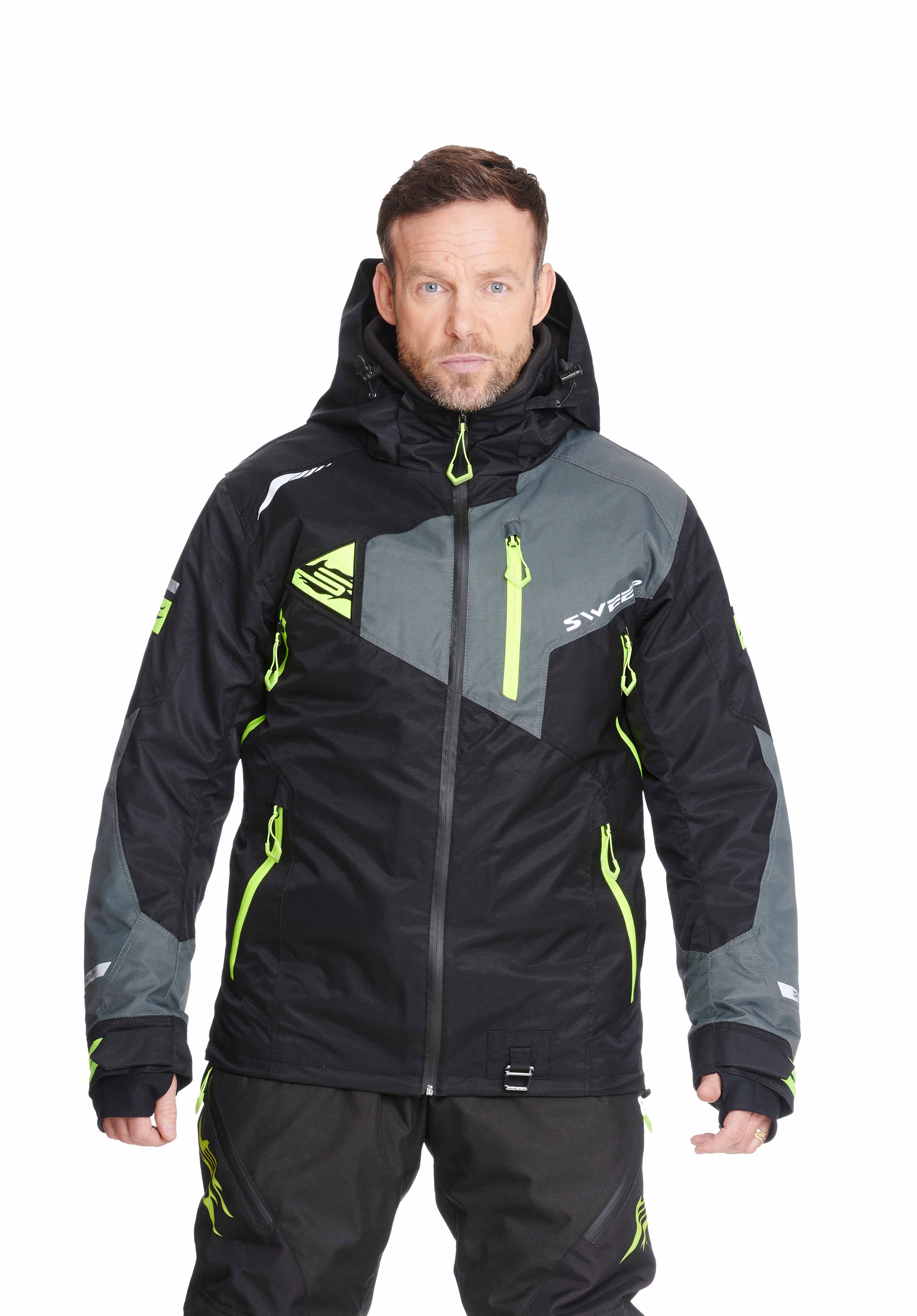 Sweep Pulse Snöskoter Jacka Svart/Grå/Gul