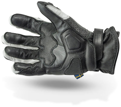 Lindstrands Mc Handske Holen Svart/vit