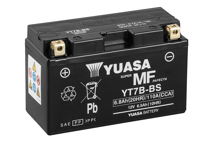 Yuasa Batteri,YT7B(WC) fylld med syra