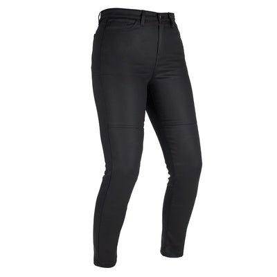 Oxford Oa Waxed Mc Jeans för Dam Svart Standard längd