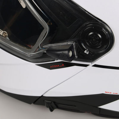 MT Atom 2 Öppningsbar Skoterhjälm med Elvisir Vit