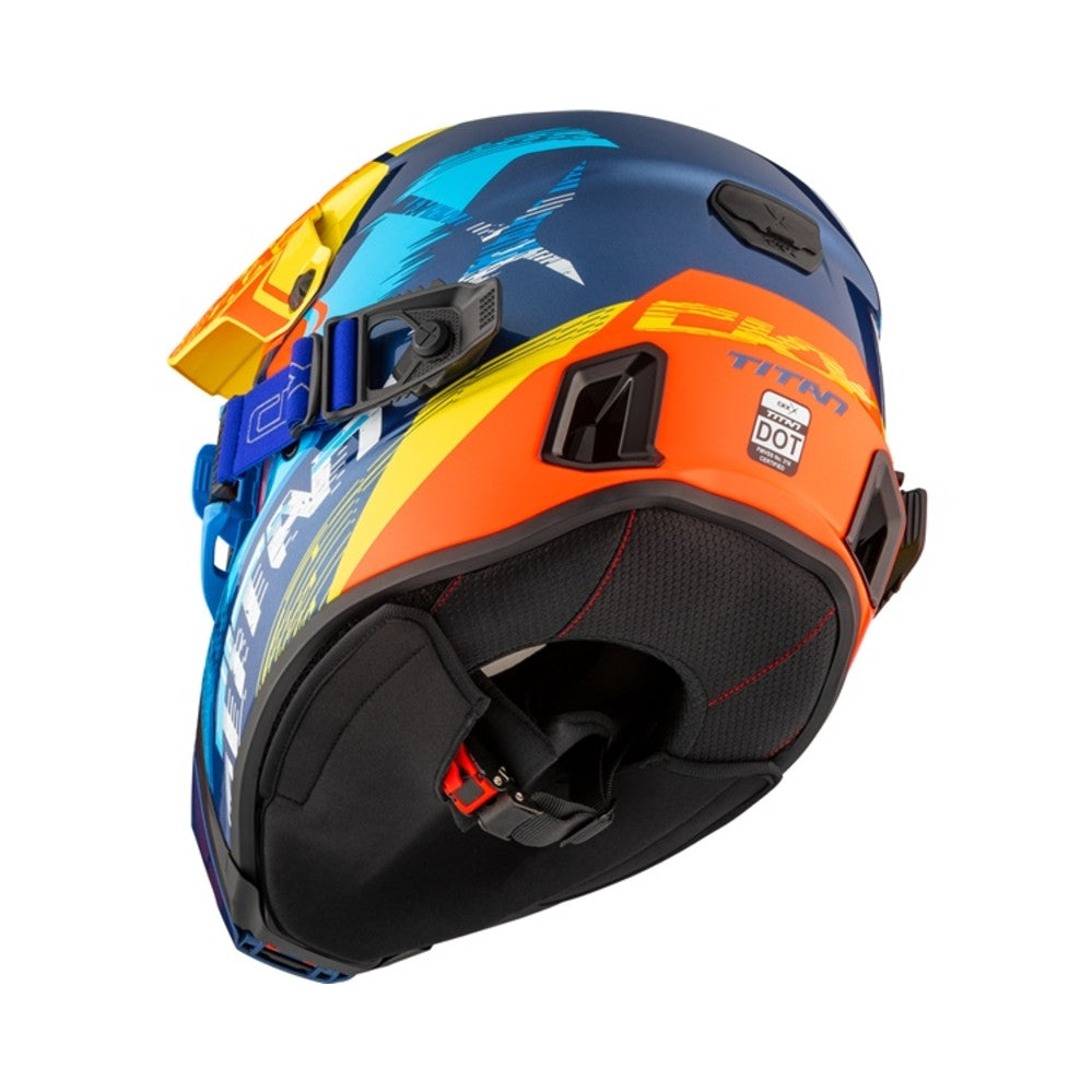 CKX Hjälm Titan AMS Concordia Blå/Gul/Röd Glansig + Brillor