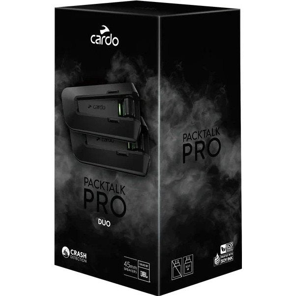 Cardo Packtalk Pro Duo Intercom | Mesh, JBL & Krockdetektering