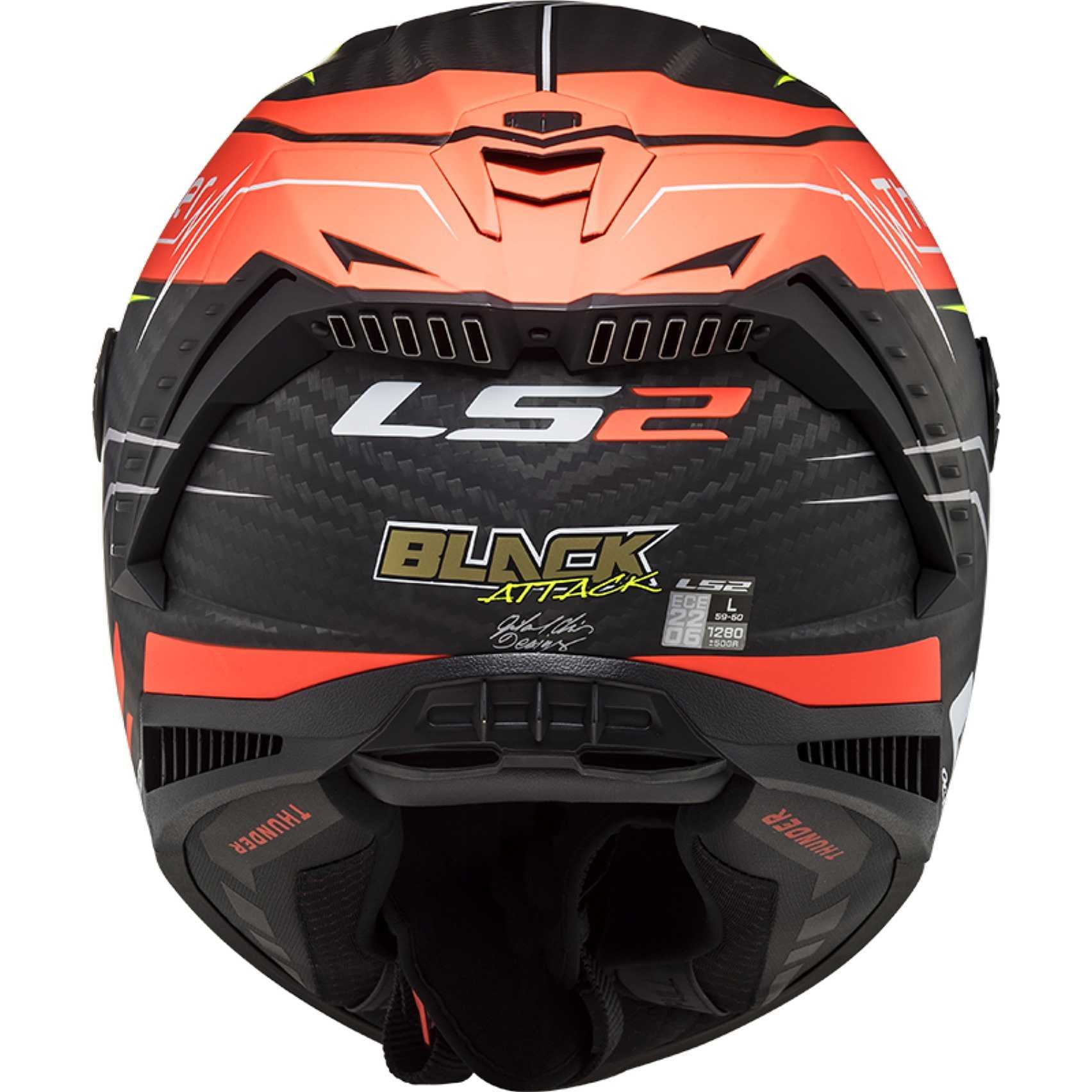 LS2 FF805 Thunder Carbon Attack Matt Röd/Gul